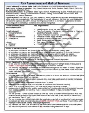 Risk Assessment & Method Statement for Brick/Block Laying 2