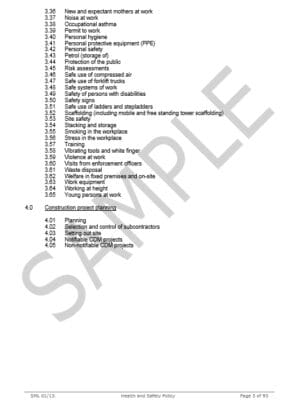 Health & Safety Policy for General Building Contractor 6