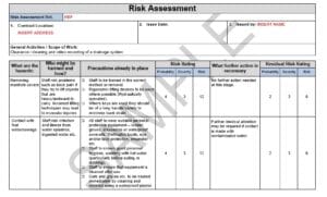 Risk Assessment & Method Statement for Cleaning of Drain 3