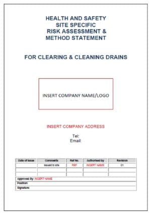 Risk Assessment & Method Statement for Cleaning of Drain 1