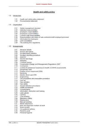 HSG65 Health & Safety Management System 5