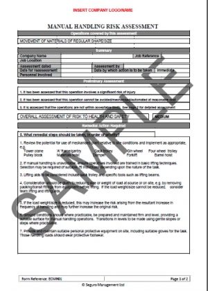 Manual Handling Risk Assessments Package