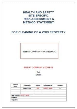 Risk Assessment & Method Statement for Cleaning of Void Property 1