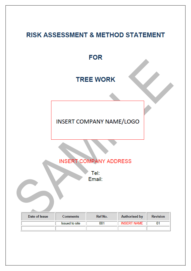 Risk Method Statement For Tree Work Seguro