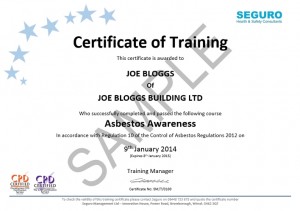 Asbestos Awareness Certificate
