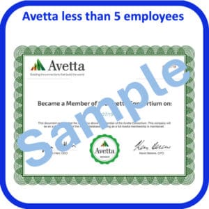 Avetta accreditation less than 5 employees