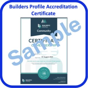 Builders Profile Accreditation, Builders profile certificate,
