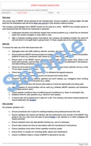 Mobile elevating work platforms safe operating procedure