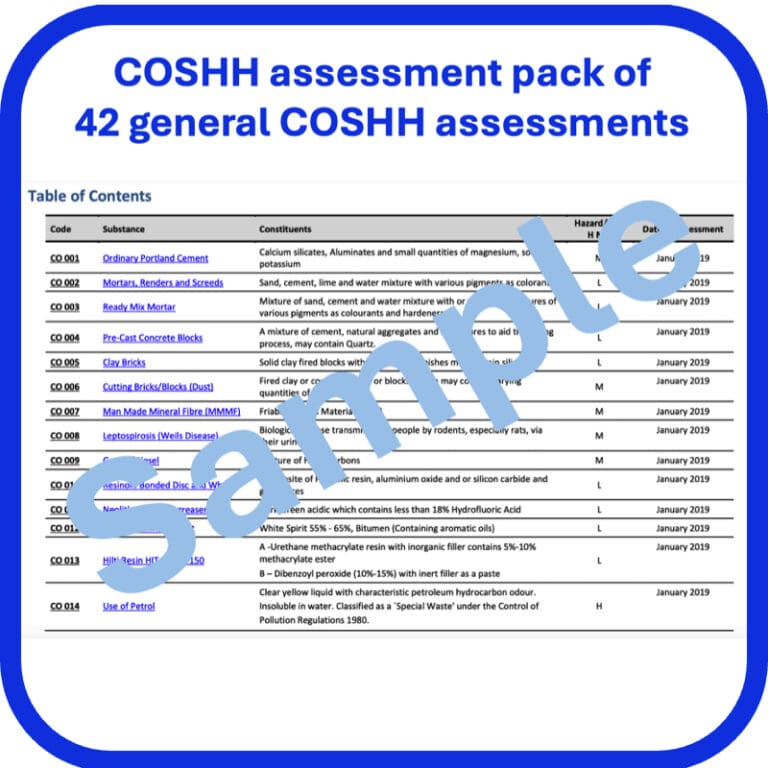 COSHH Risk Assessments Pack | Seguro