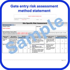 Installing gate entry system risk assessment method statement
