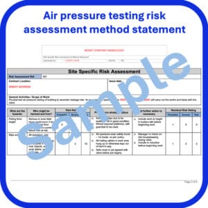 Air pressure testing risk assessment method statement