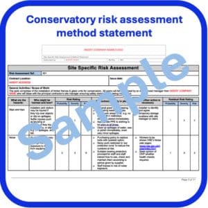 Conservatory risk assessment method statement