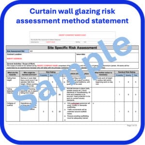 Curtain wall glazing risk assessment method statement