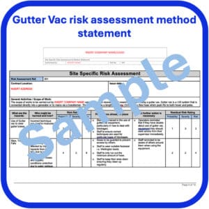 Gutter vac risk assessment method statement