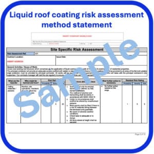 Liquid coating roof covering risk assessment method statement statement
