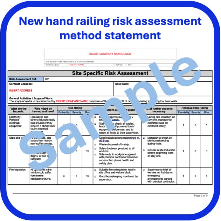 Hand Risk Assessment New Hand Railing Risk Assessment - Seguro H&S