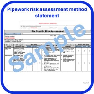 Pipework risk assessment method statement