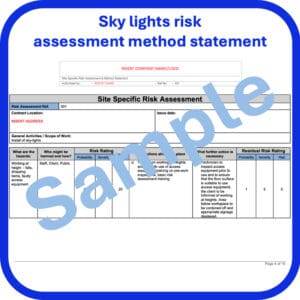 Sky lights risk assessment method statement