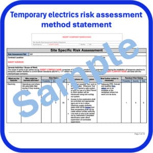 Temporary electrics risk assessment method statement