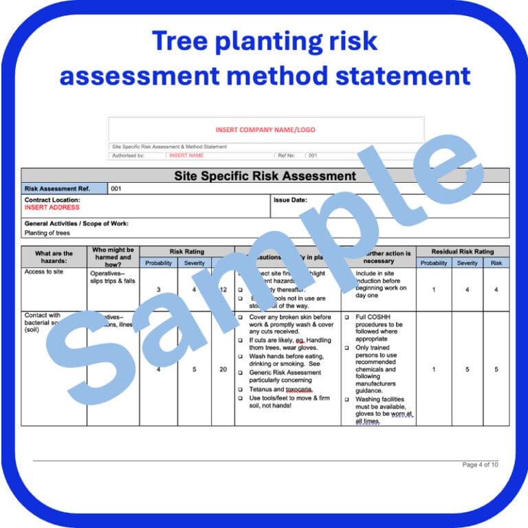 Tree Planting Risk Assessment Method Statement - Seguro H&S