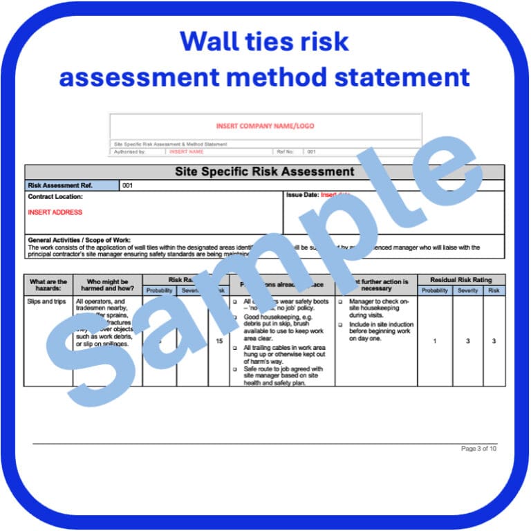 Tileo Risk Assessment Example Example Wall Tiling Risk Assessment Method Statement - Seguro H&S