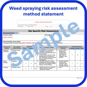 Weed spraying risk assessment method statement