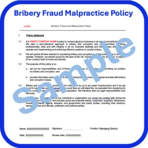 Bribery Fraud Malpractice Policy