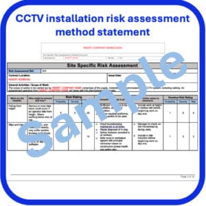 CCTV installation risk assessment method statement