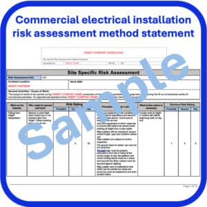 Commercial electrical installation risk assessment method statement