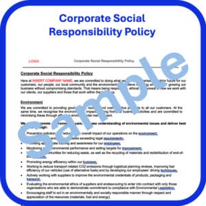 Corporate social responsibility policy