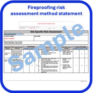 Fireproofing risk assessment method statement