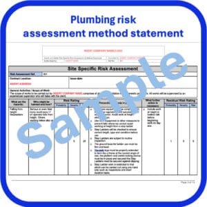 Plumbing risk assessment method statement