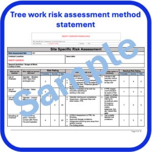 Tree work risk assessment method statement