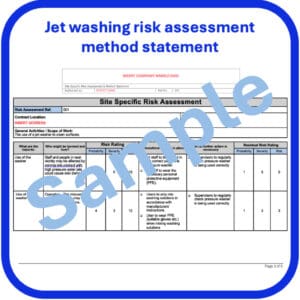Jet washing risk assessment method statement