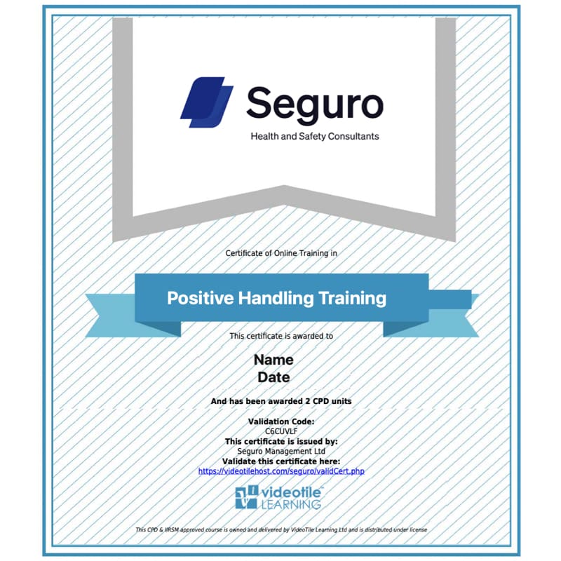 Positive Handling in Schools eLearning Training