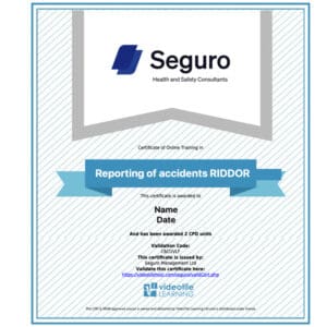 Reporting Injuries Diseases Dangerous Occurrences RIDDOR